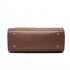 LT1650 - Miss Lulu Textured Leather Look Square Pocket Shoulder Handbag Brown